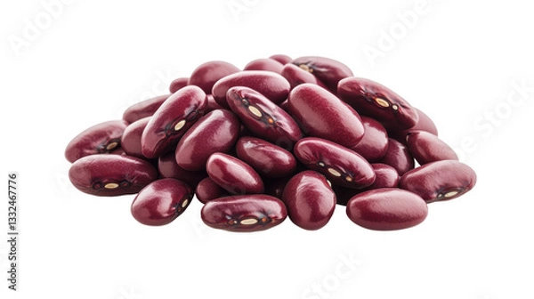 Obraz Isolated Pile of Fresh Kidney Beans on White