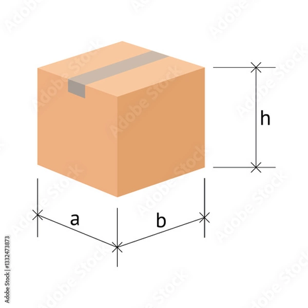 Fototapeta Box Measurements vector concept outline icon or symbol