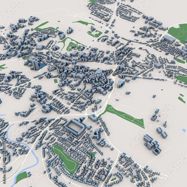 Fototapeta Armagh City in Northern Ireland Map, 3D Rendering