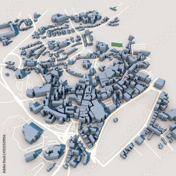 Obraz Armagh City in Northern Ireland Map, 3D Rendering