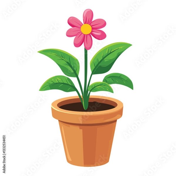 Fototapeta pink flower in pot