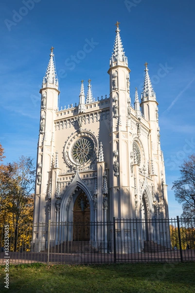Fototapeta Church in the medieval Gothic style. Gothic chapel
