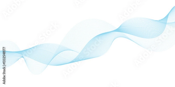 Fototapeta Abstract vector background with blue wavy lines. Blue wave background. Blue lines vector illustration. Curved wave. Abstract wave element.	