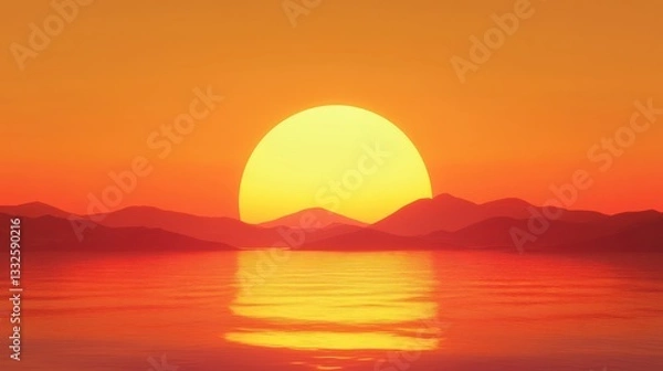 Fototapeta orange sunset gradient abstract background design copy space illustration art
