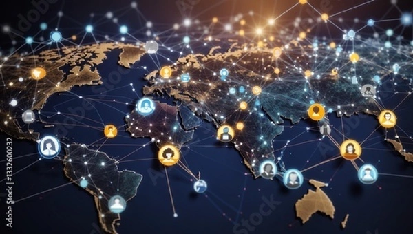 Obraz Global Network Connections.