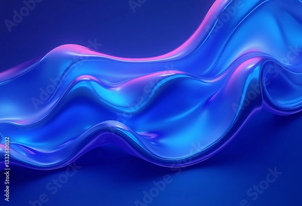 Obraz Abstract Blue Flowing Wave Design