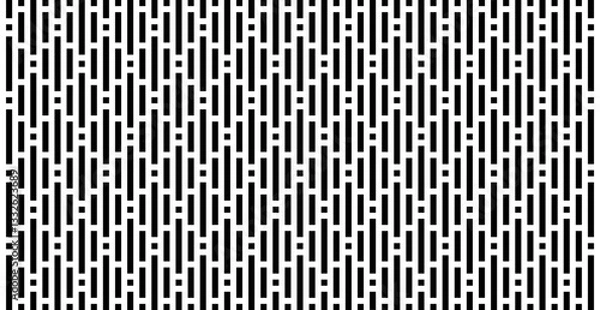 Obraz Seamless geometric pattern with lines. Black and white abstract background.