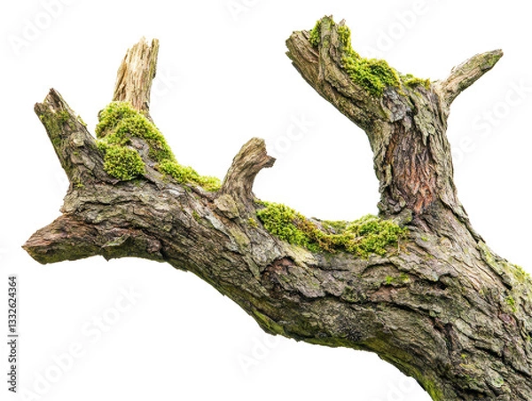 Fototapeta Isolated Dead Branch with Moss
