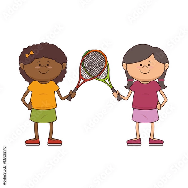 Fototapeta kid tennis sport player icon vector illustration design