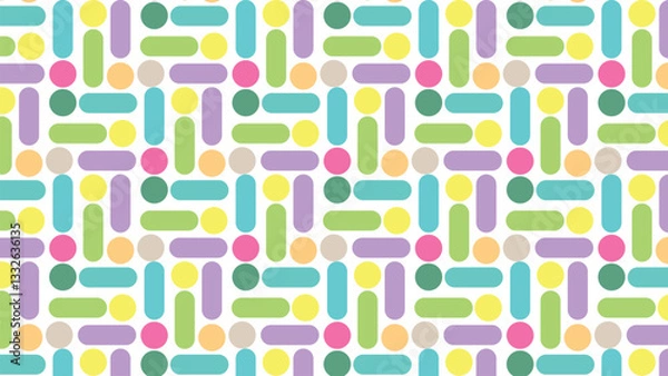 Fototapeta Fun and vibrant pattern background vector with colorful circle shapes Perfect for modern and playful designs