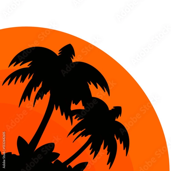 Obraz Sun And palm tree Illustration 