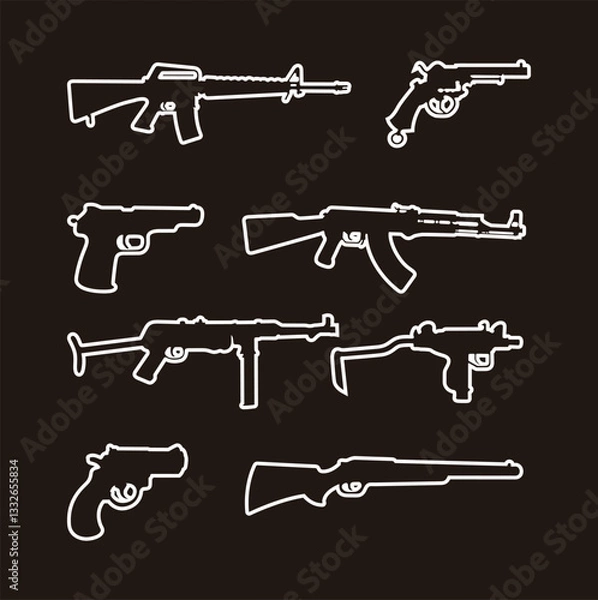 Fototapeta silhouette weapon logo vector