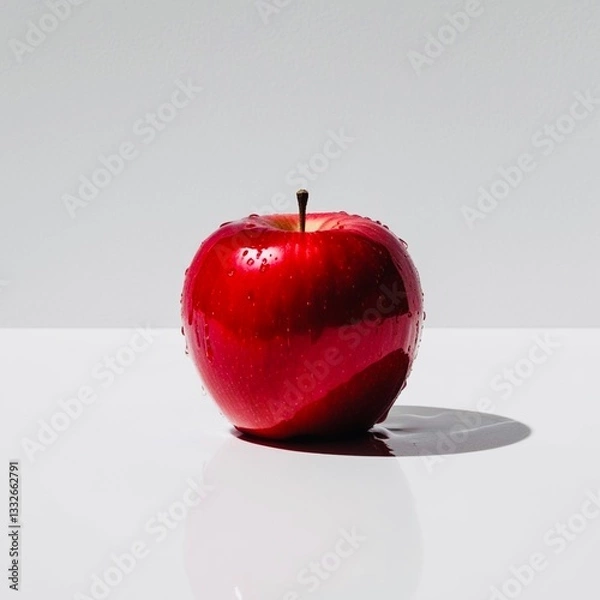 Obraz red apple with water drops