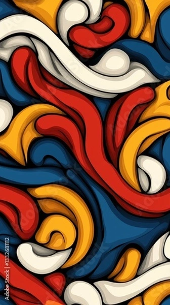 Fototapeta Colorful Abstract Design With Flowing Shapes and Vibrant Hues Creating a Dynamic Visual Experience