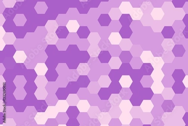 Fototapeta Hexagonal pixelated pattern in purple and pink color combination. Digital abstract concept
