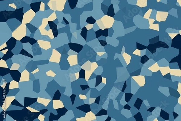 Fototapeta Pixelated crystallized texture in light blue with abstract geometric shapes. Digital background concept
