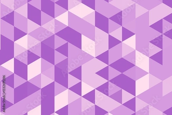 Fototapeta Triangular pixelated texture in purple and pink with a dynamic and bold geometric pattern. Abstract digital background concept