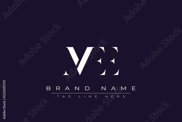 Fototapeta MEE abstract letter logo design. This logo is designed by three abstract letters.