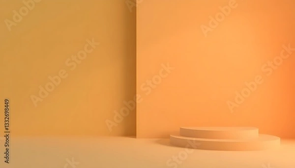 Fototapeta Abstract Orange and Yellow Studio Background with Platform
