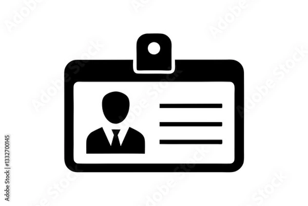 Obraz Access Badge or Work ID Card Flat Icon – Office and Security Vector for Apps and Web

