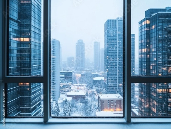 Fototapeta Cityscape from Window View