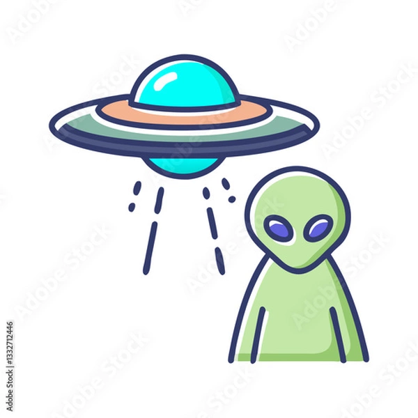 Obraz alien life ufos icon, alien life ufos flat illustration - simple vector illustration of alien life ufos , perfect for icons and logos