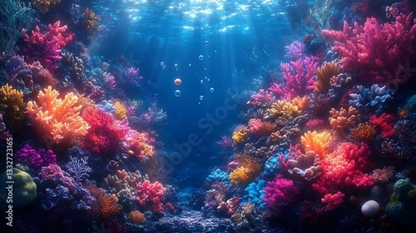 Fototapeta Ornamental flowers with gleaming vibrant gemstones high resolution hd picture