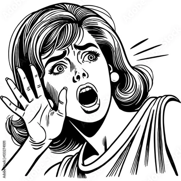 Fototapeta Vintage retro pop art woman s...