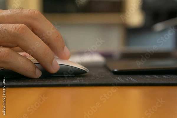 Fototapeta working on laptop