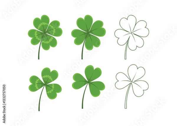 Obraz Green clover leaf set