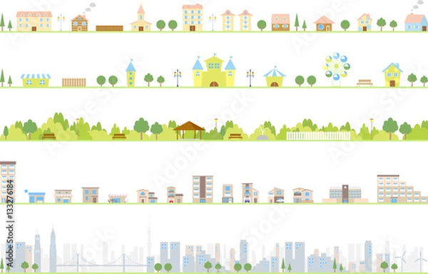 Fototapeta 街並み セット