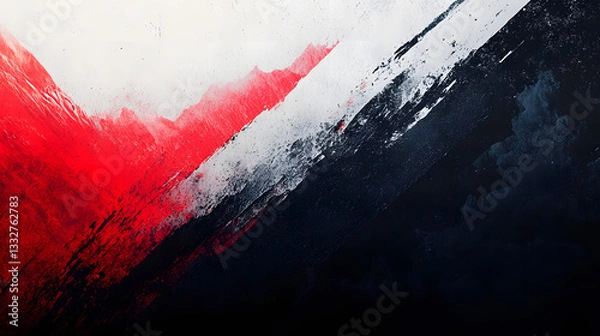 Fototapeta Abstract Red, White, and Black Brushstrokes Dynamic Artistic Background