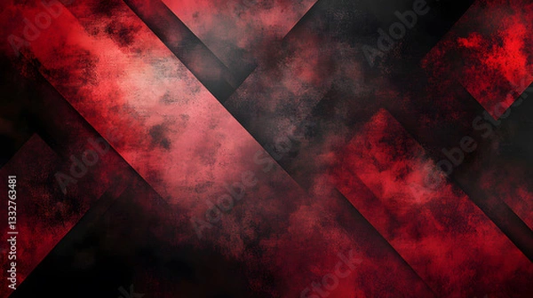 Fototapeta Abstract Red and Black Grunge Geometric Background Texture