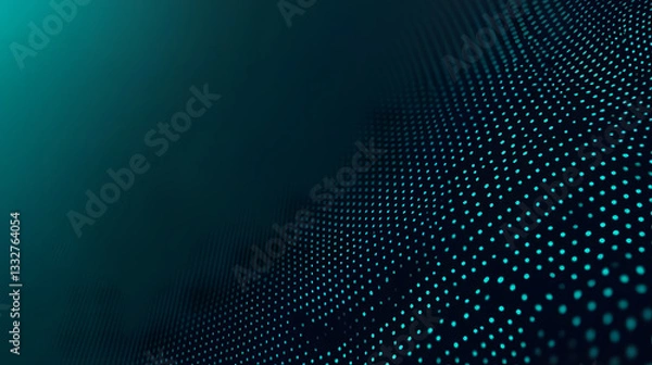 Fototapeta Abstract Teal and Black Dotted Wave Background