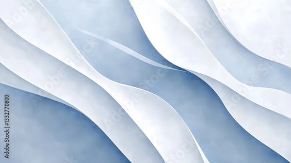 Fototapeta Abstract Blue and White Wave Pattern Elegant Textured Background