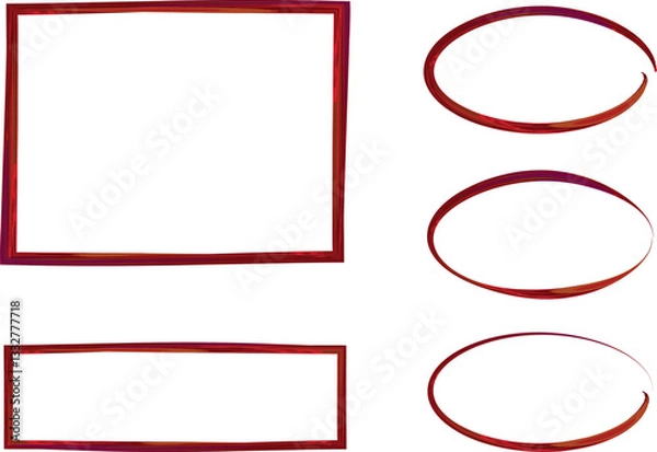 Fototapeta dark red bright colorful irregular frames collection