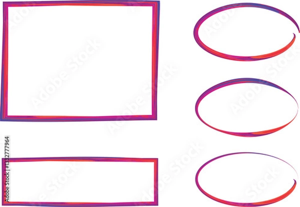 Fototapeta purple red bright colorful irregular frames collection