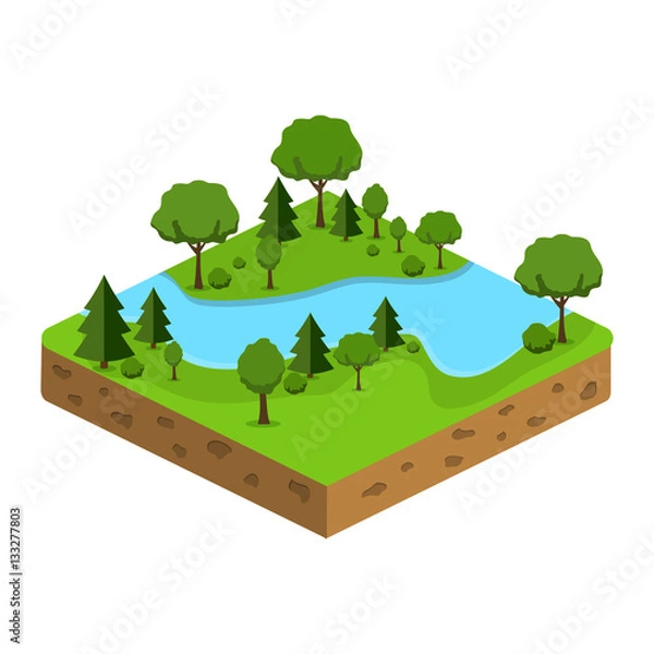 Obraz relief isometric flat icon