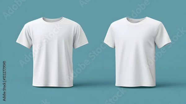Obraz Professional Round Neck T-Shirts Mockup Illustration Isolated Back View