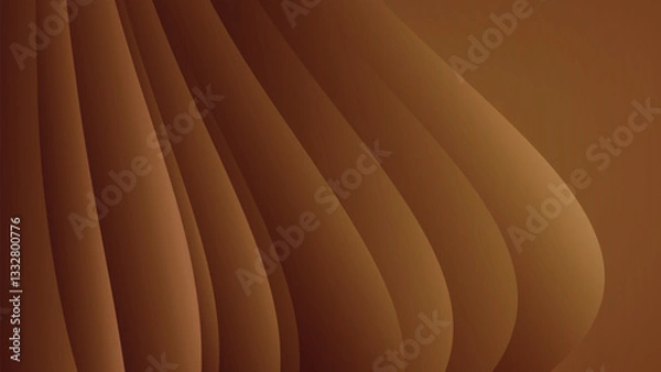Fototapeta Abstract wave brown background vector. Abstract chocolate background. Brown web banner. brown cover design. chocolate texture. brochure flyer. banner design. wall decoration. polygon. wallpaper.
