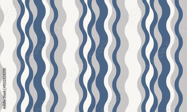 Fototapeta Abstract wavy stripes in calming blue and gray hues.  Perfect for website backgrounds, textile designs, or modern interior décor. This seamless pattern evokes a sense of fluidity and tranquility.