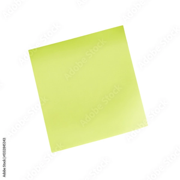 Fototapeta Pastel Yellow Sticky Note on Vibrant Stripes Background Ready for Ideas