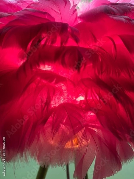 Obraz Beautiful lamp made of pink feathers