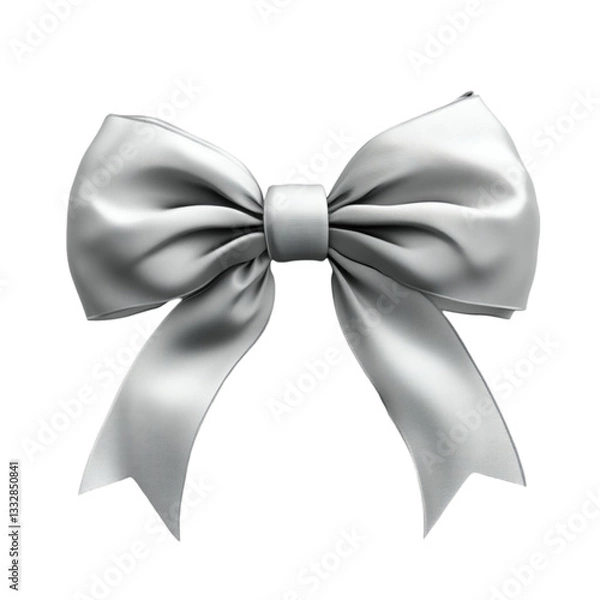 Obraz Elegant Silver Bow Festive Gift Wrap Design