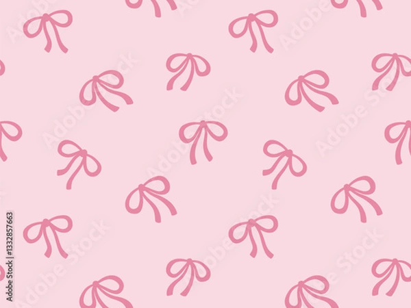 Obraz Seamless Cute Pink Ribbon Repeat Pattern Vector Nursery