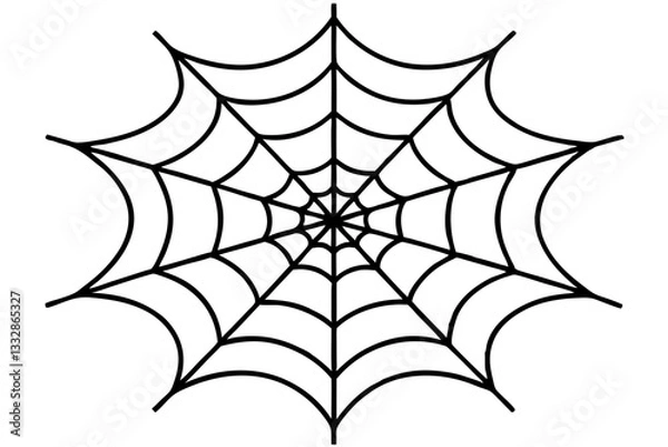 Fototapeta intricate web spun by a spider line art silhouette vector illustration