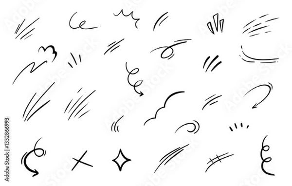 Fototapeta Line movement element decoration, Dynamic, abstract  line movement design elements