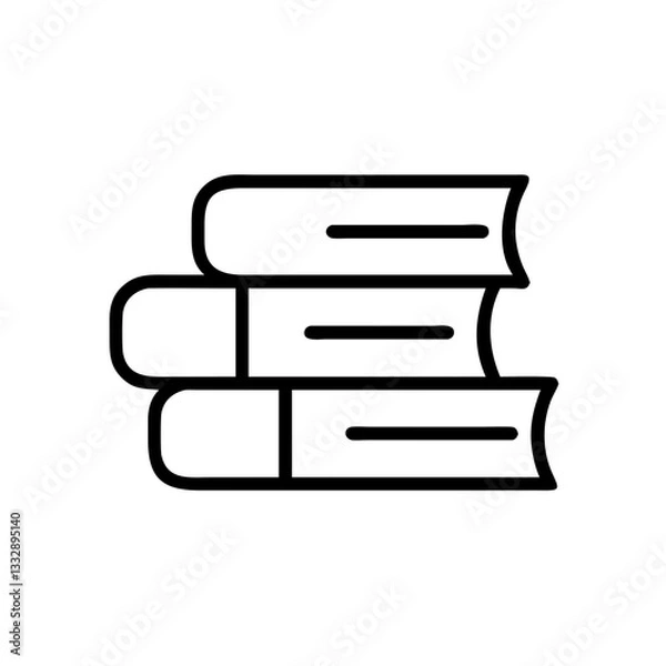 Fototapeta Stack of books icon in black outline style