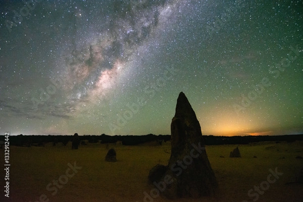 Fototapeta Droga Mleczna  na nocnym niebie w zachodniej Australii - Pinnacles night sky