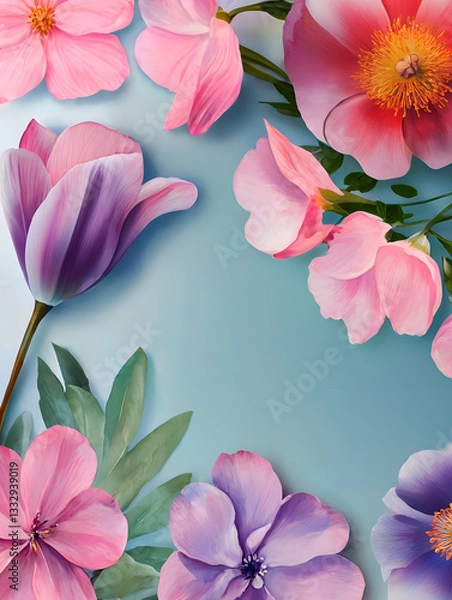 Obraz A collection of elegant floral clip art